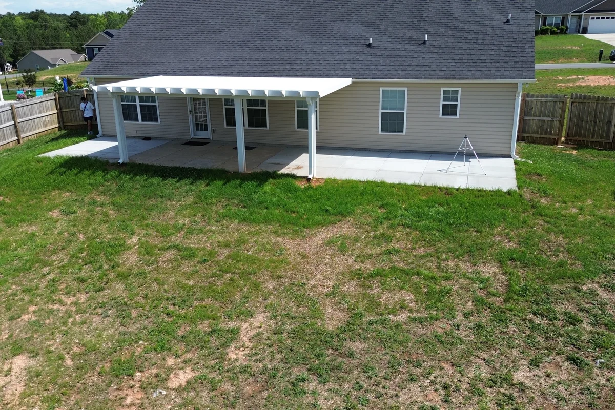 Professional patio cover installation detail in Lancaster SC
