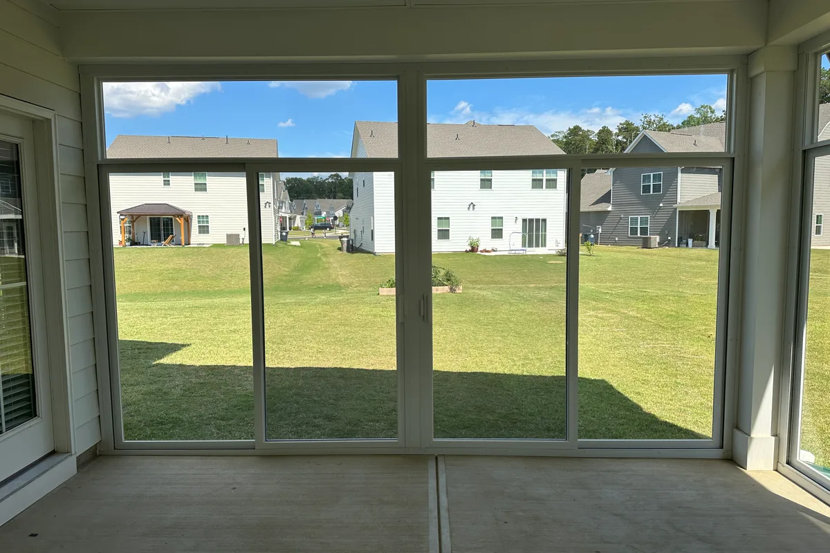 3-season room glass panel detail by contractor Union County NC