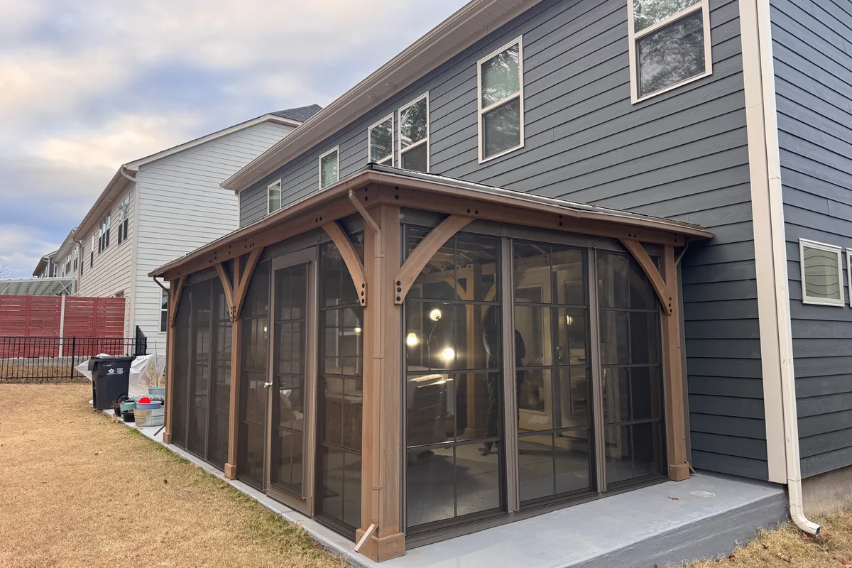 Professional vinyl enclosure installation detail in Clems Branch Charlotte NC