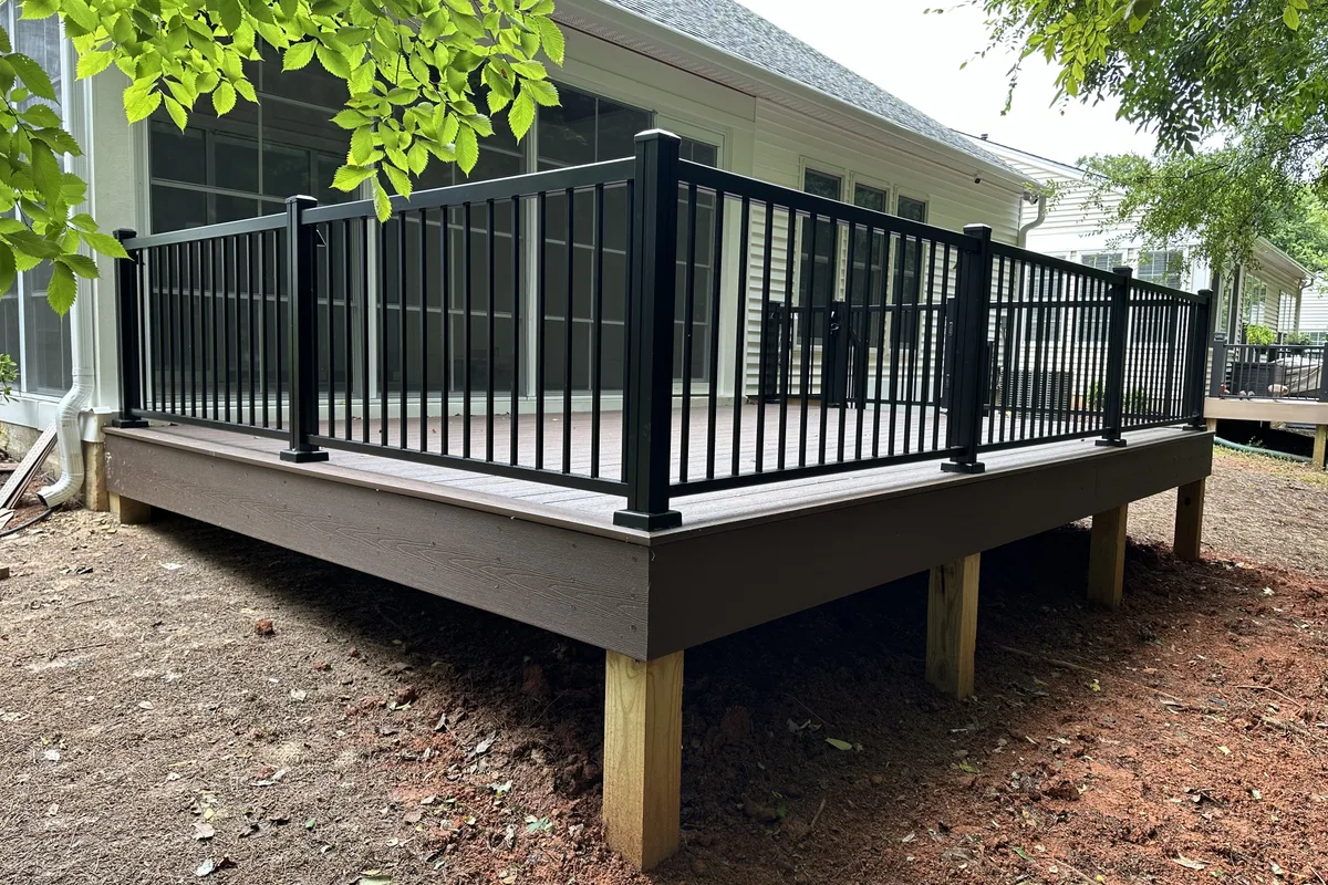 3-season porch enclosure vinyl-film deck system detail Mecklenburg County NC
