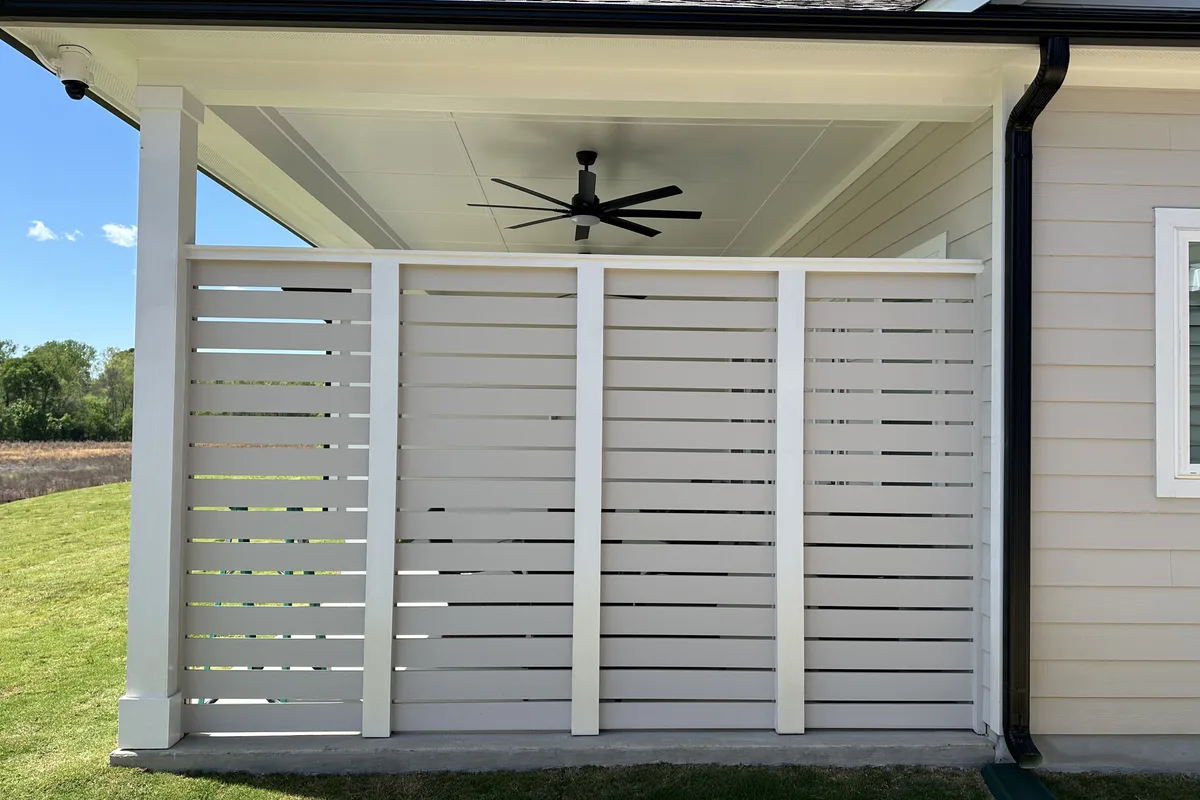 Existing structure before vinyl enclosure project Union County NC