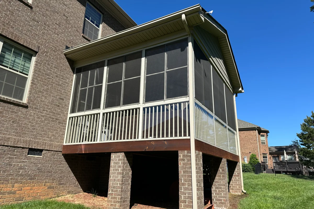 Vinyl film enclosure detail showing professional installation Mint Hill Charlotte