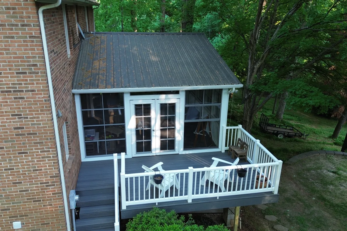 Vinyl film enclosure detail showing professional installation in Overbrook NC