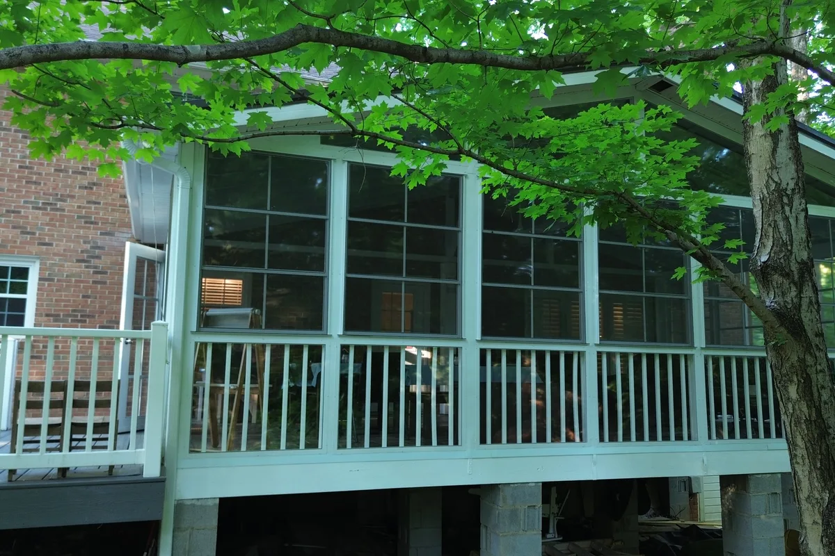 Seasonal room addition vinyl film detail in Overbrook, York County SC