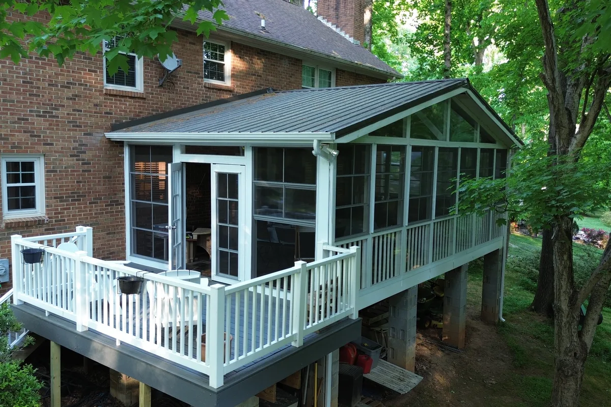 Vinyl film sunroom installation detail showcasing quality workmanship Overbrook SC