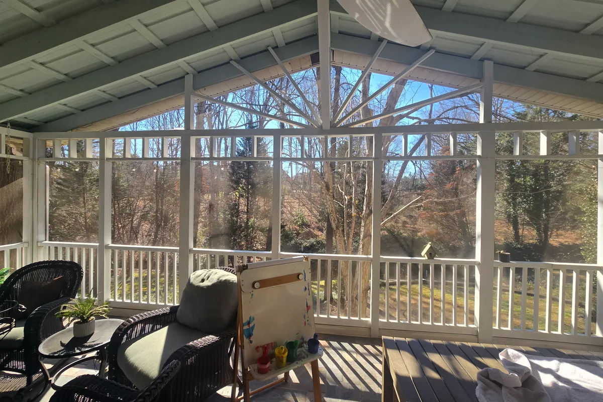 Existing porch structure before vinyl enclosure installation in Rock Hill NC
