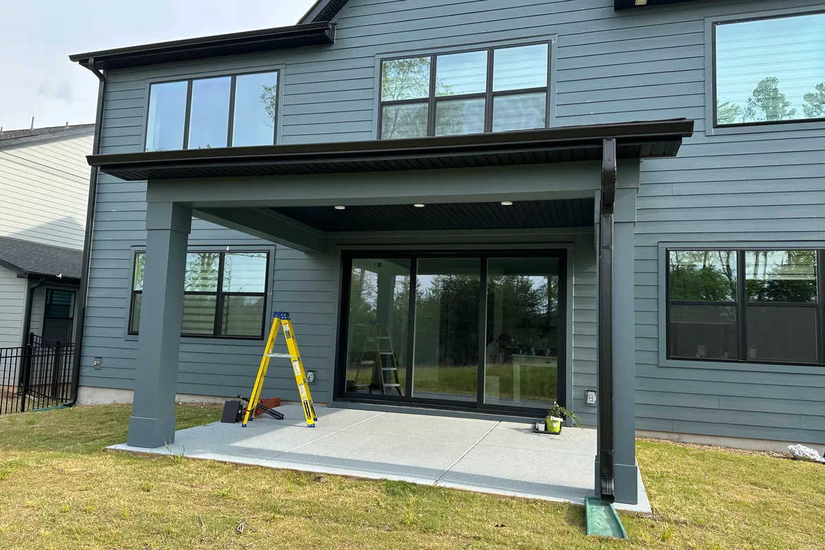 Original porch before 3-season room enclosure project in Tega Cay NC